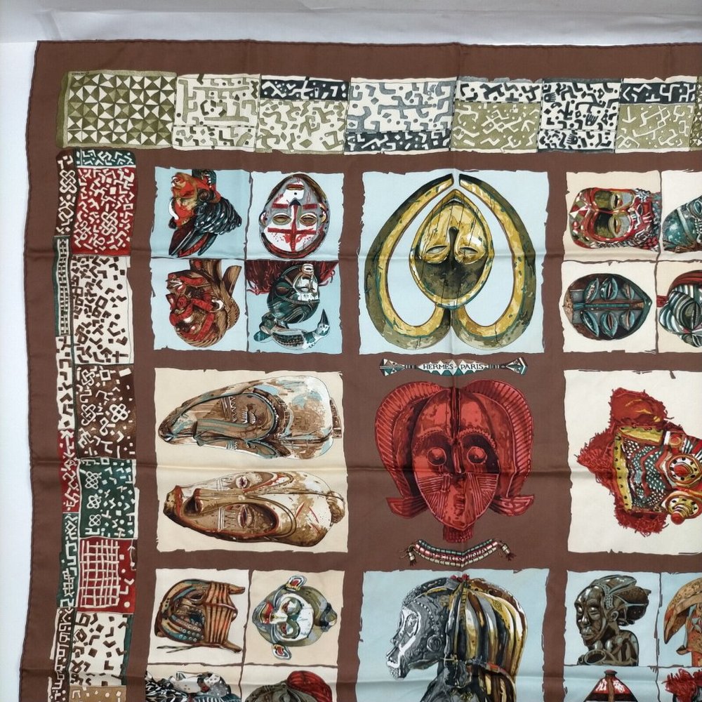 Hermes scarf Carre 90 Browns Silk100% - Picture 7 of 11